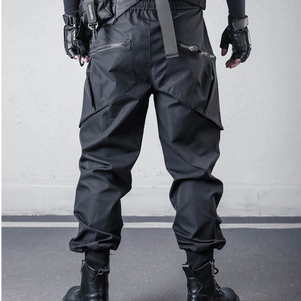 2026 New Streetwear Joggers Pants Men's Multi-Pockets Tactical Cargo Pant Black Utility Work Elastic Waist Casual Trousers