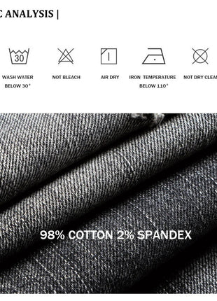 Italian Style Fashion Men Jeans Retro Gray Elastic Slim Fit Ripped Jeans Men Trousers Vintage Designer Casual Denim Pants Hombre PlatiNum