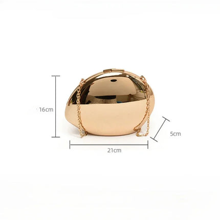Designer Acrylic Shell Shape Clutch Bag Gold Silver Women Evening Party Bag Cute Shiny Metal Shoulder Crossbody Bags Small Purse PlatiNum