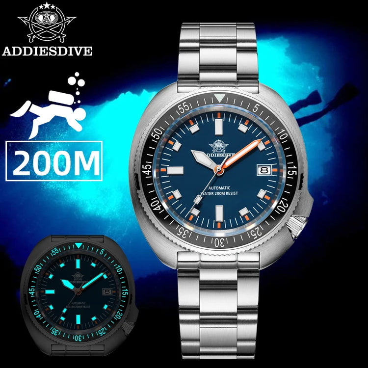 ADDIESDIVE 2025 NEW NH35A Automatic Mechanical Watches Watch For Man BGW9 Blue Luminous 20Bar Waterproof Sapphire Glass Japan