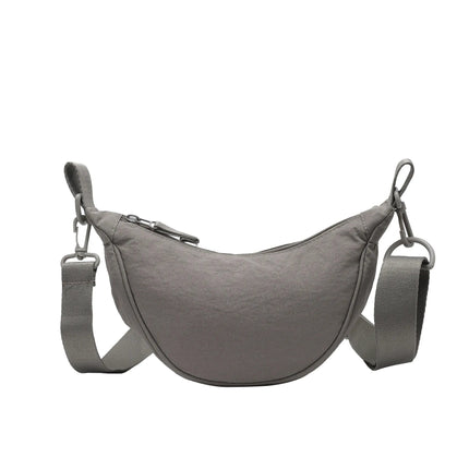 Simple Design Women's Messenger Bag Fashion Ladies Nylon Hobos Small Shoulder Bags Vintage Female Girls Purse Cloth Handbags PlatiNum