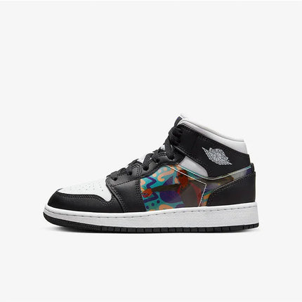 Scarpe da basket da ragazza Nike Authentic Air Jordan 1 Mid GS DR9495-001 platinumshop
