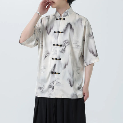 Camicie Stampate da Uomo, Stile Retrò Hawaiano, Traspiranti, Comode e Oversize con Maniche Corte