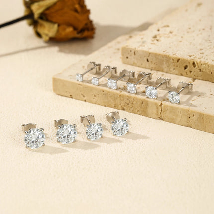 MODIAN 5 Sizes D Color Moissanite Earrings 925 Sterling Silver Sparkling Luxury Stud Earrings For Women Wedding Fine Jewelry PlatiNum