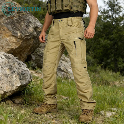 Men's Outdoor Tactical Pants With Multi Pocket Combat Training Hunting Cargo Pants Waterproof Wear-resistant Workwear Pants