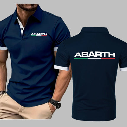 Men's Abarth Scorpion Logo Car Golf Shirt Polo Business Casual Collar Polo Short Sleeve Summer Men's Clothing