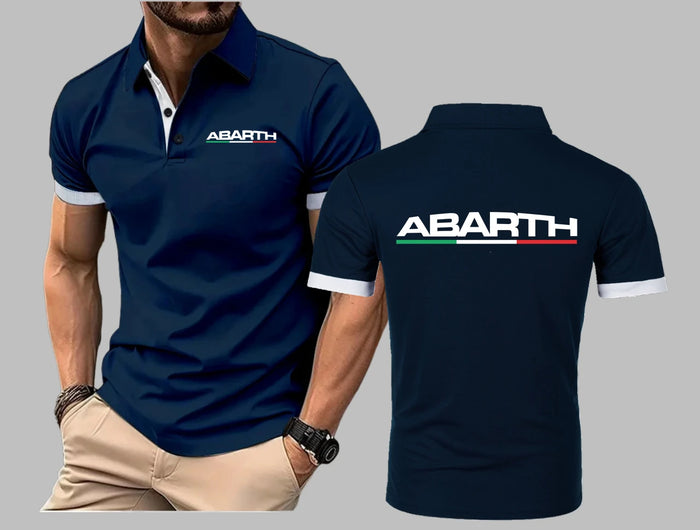 Men's Abarth Scorpion Logo Car Golf Shirt Polo Business Casual Collar Polo Short Sleeve Summer Men's Clothing