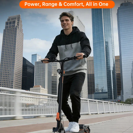 Monopattino Elettrico Pieghevole Fynzo S11, Velocità Massima 45km/h, 1100W 48V/15.6Ah, Doppia Sospensione, Autonomia 60km, Pneumatici Tubeless da 10'', Potenza di Picco 1100W, NFC