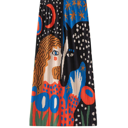 Gonna Plissettata Originale Miyake con Elastico in Vita, Design Plissettato Stampato, Moda Donna Estate 2026, Nuova Gonna a Metà Coscia Casual con Pieghe