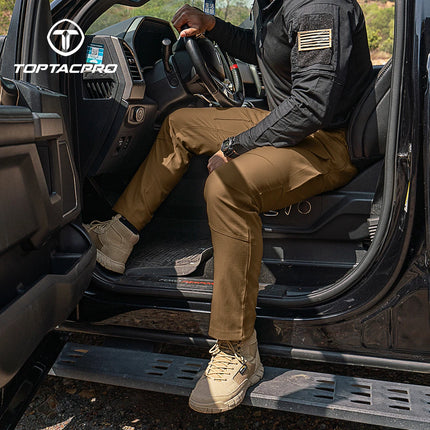 TOPTACPRO Men's Flex Ripstop Water-Resistant Lightweight Stretch Cargo Trousers for EDC Outdoor Work Hiking 8201