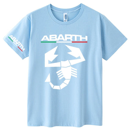 Abarth Scorpion 100% Cotton Men's T-shirt Abarth Scorpion White Black Sport Car Racing Italy Motor Tuning Rally Car Men TShirt