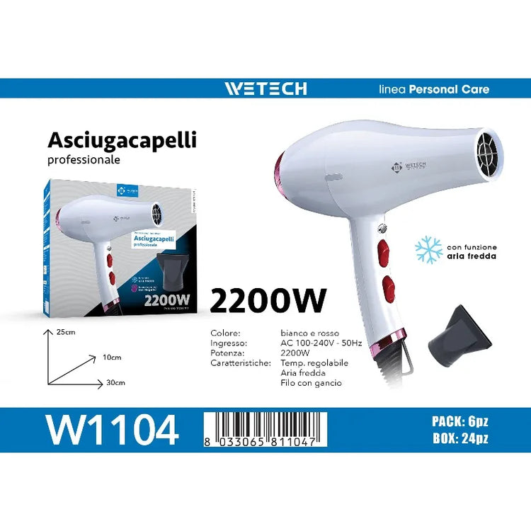 Professional Hair Dryer Collection, Foldable & Compact Household Hair Blow Dryer Series, Multi‑Power 1600‑2200W Ionic Hairdryer for Home Salon Daily Hair Styling