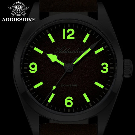 ADDIESDIVE New Quartz Watch Luxury Sapphire 2035 Movement 36mm Men Watch C3 Luminous Diving 100m Waterproof 316L Stainless Steel