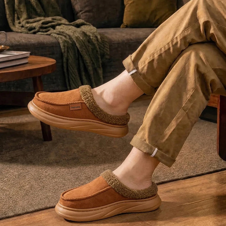 Wide Last Men's Arch Support Slippers EVA anti Slip Thick Sole Comfortable Memory Cotton Cushioning Warm Winter Indoor Shoes