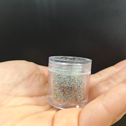 1000Pcs Gold/Silver Caviar Mini Nail Art Beads 24-Colors Micro Stainless Steel Metal Round Ball 1mm Gold Silver Manicure Bead 2028