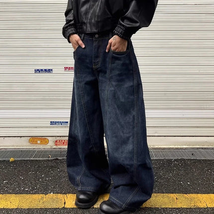 Jeans Estivi da Uomo Y2K Streetwear, Pantaloni Hip Hop alla Moda, Jeans American Goth con Stampa di Lettere, Pantaloni Larghi in Denim