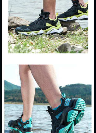 RAX Running Shoes Men&Women Outdoor Sport Shoes Breathable Lightweight Sneakers Air Mesh Upper Anti-slip Natural Rubber Outsole PlatiNum