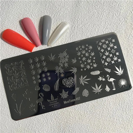 Gothic Cross Nail Stamping Plate Dark Rosary Cross Stainless Steel Punk Nail Art Stencil for DIY Manicure