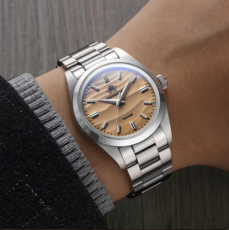 ADDIESDIVE 36mm Men Watch Without Logo AD2030 VH31 Quartz Watch 10Bar Waterproof 316L Stainless Steel Sand Dial Wristwatch New