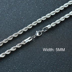 5mm Silver Rope / 60cm 24inch