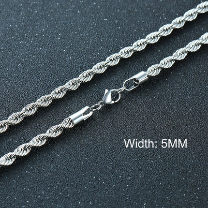 3-11MM Classic Cuban Chain Necklace for Men Women,Silver Black Gold Grey Color Stainless Steel Chains,Basic Punk Jewelry Gift PlatiNum
