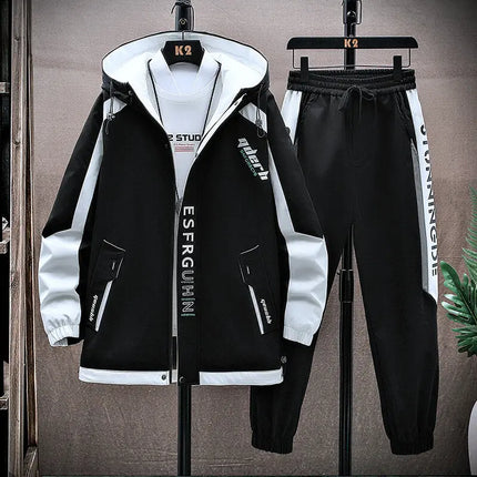 Casual Hooded Jackets And Pants Tracksuit Men's Clothing Sets 2026 Spring Autumn Youth Outdoor Sportswear 2 Pieces Coats Top Set