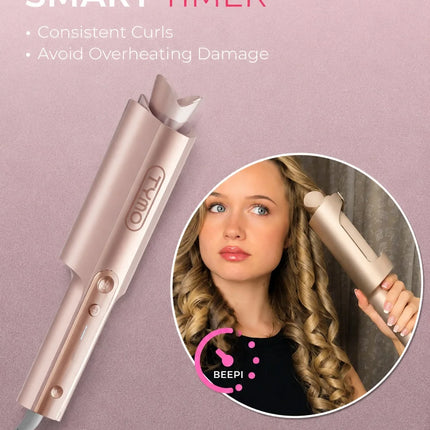 TYMO CURLPRO PLUS Auto Rotating Curling Iron Ceramic Curler, Anti-Scald, Anti-Tangle,32MM,600m Ion, Dual Voltage, for Women