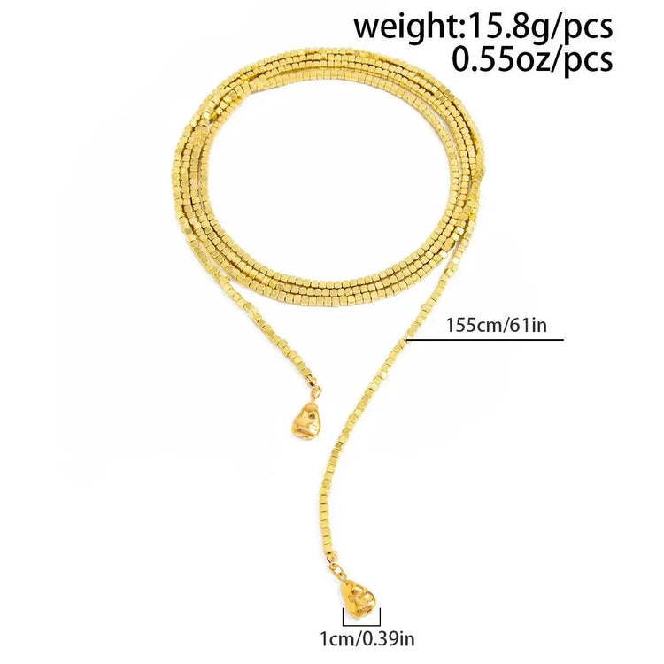 Salircon 4 Stili Boho Irregolare CCB Collana Lunga In Rilievo Donne Hip Hop Creativo Sexy a Forma di Y Catena Della Clavicola Elegent Gioielli PlatiNum