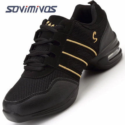 New Soft Outsole Breath Dance Shoes Women Sports Feature Dance Sneakers Jazz Hip Hop Shoes Woman Dancing Shoes Ladies Sneakers