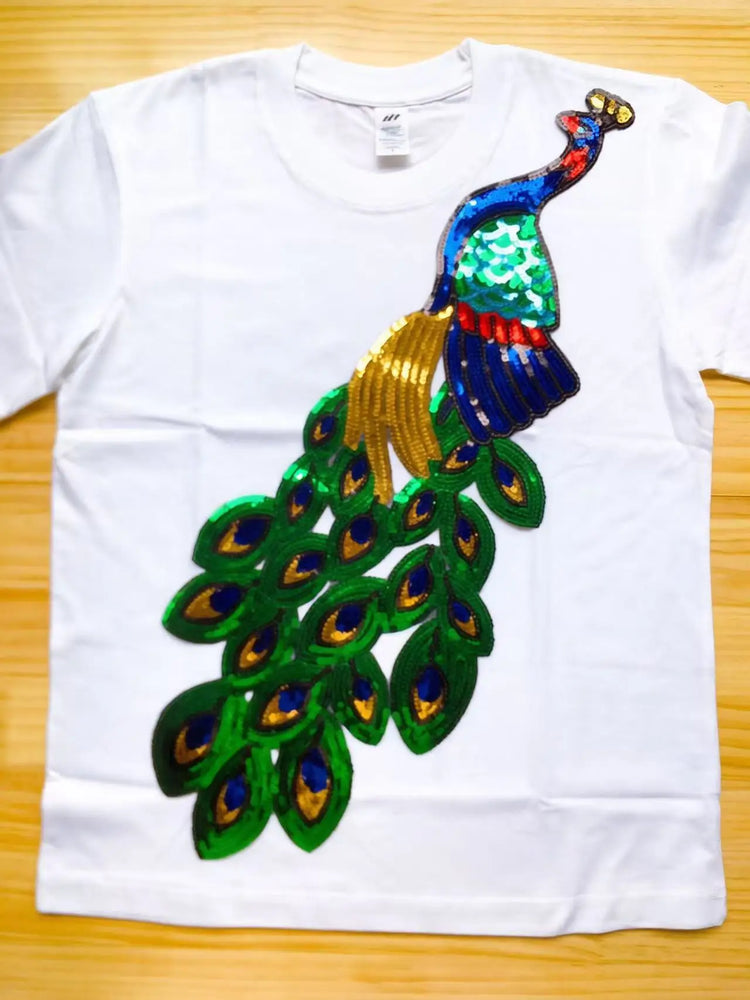 T-shirt da donna a maniche corte girocollo casual con stampa cartoon, oversize, stile Y2K, patchwork, con strass, moda estiva