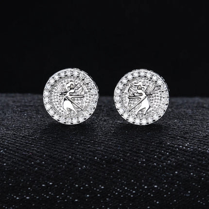 MossanRappr 0.4cttw Moissanite Angel Iced out Hip Hop Orecchini con perno 925 Sterling Silver D Colore Punk Gioielli di moda per gli uomini platinumshop