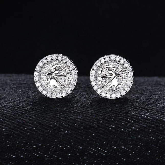 MossanRappr 0.4cttw Moissanite Angel Iced out Hip Hop Orecchini con perno 925 Sterling Silver D Colore Punk Gioielli di moda per gli uomini platinumshop