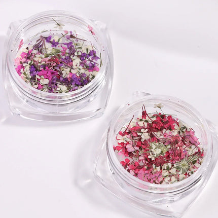 3D Mix Colors Flower Nail Art Sticker Resin - Summer Natural Minced Flowers Decal for Nails Art Accessories&Applique DIY Craft