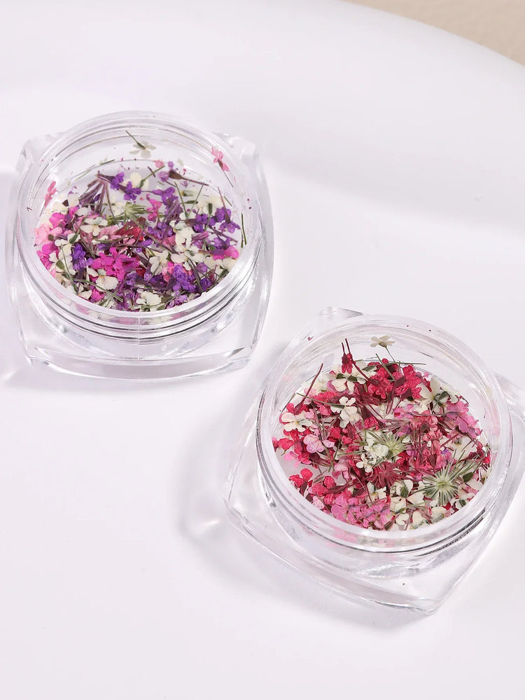 3D Mix Colors Flower Nail Art Sticker Resin - Summer Natural Minced Flowers Decal for Nails Art Accessories&Applique DIY Craft