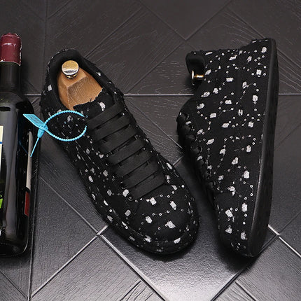 New Fashion Men Embroidery Canvas glitter Loafers Mens Casual Oxford Shoes Wedding Groom Driving Homecoming Business Footwear