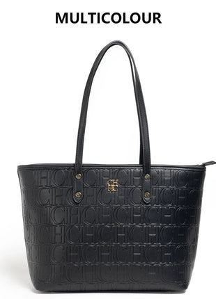 CH 2026 New Embossed Tote Bag Set 2Pcs Large Capacity Shoulder Bag with Pouch Luxury Designer Handbag for Women PlatiNum