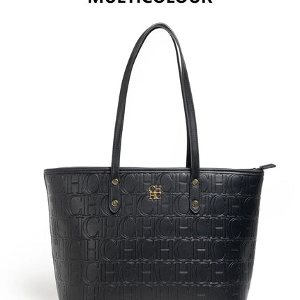 CH 2026 New Embossed Tote Bag Set 2Pcs Large Capacity Shoulder Bag with Pouch Luxury Designer Handbag for Women PlatiNum