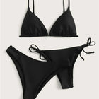 Bikini nero Costume da bagno estremo Triangolo Costumi da bagno sexy String 3 pezzi Bikini Set Costume da bagno donna Beach Tangas Biquinis Feminino platinumshop