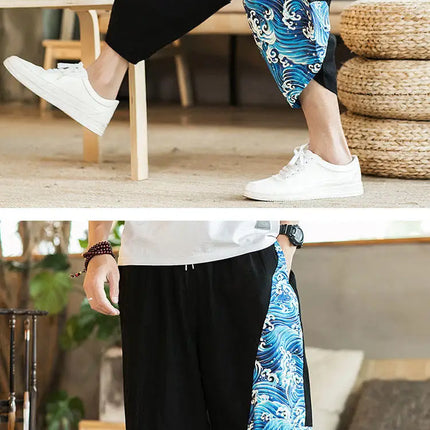 Pantaloncini Estivi da Spiaggia per Uomo, Nuova Stampa Hawaiana, Comodi Pantaloni a Tre Quarti in Cotone Traspirante, Moda Casual Maschile