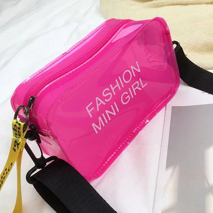 Borsa a Tracolla Trasparente con Effetto Laser per Donne, Mini Borsa Messenger alla Moda in PVC Colorato, Piccola Borsa Tote