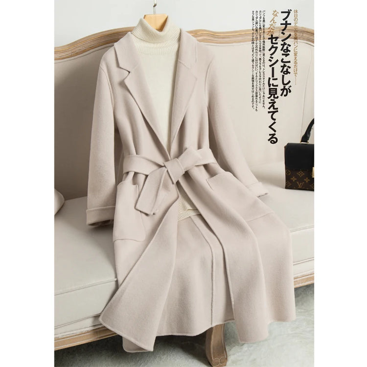 New Arrival Fashion Autumn and Winter Double-sided Cashmere Coat Slim Fit and Slimming, Wool Woolen Coat Trend Size S M L XL 2XL