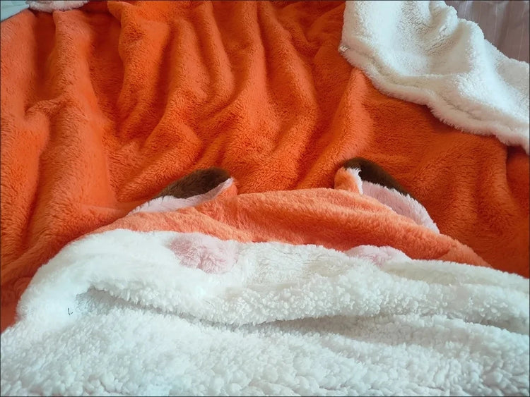 Anime Fox Cloak Fox Cape Cartoon Cloak Coral Fleece Keep Warm Air Blankets Cosplay Costumes Lovely Soft Birthday Valentine Gifts