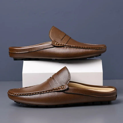 YRZL mocassini estate Slip on mezze scarpe per uomo pantofole in pelle PU Casual traspirante comodi mocassini mocassini scarpe Casual da uomo