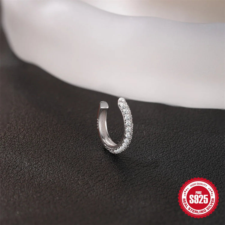 CANNER 1PC 6/7/8/9mm Moissanite 925 Sterling Silver Hoop Earrings Women Round Circle Piercing Earings Personalized Fine Jewelry PlatiNum