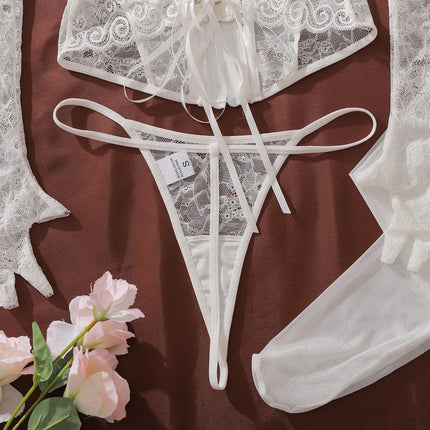 2026 Style Lace Splicing Lingerie Set Womens Sexy Waist And Body Gathering Body Fishbone Bra Shaping Adjustable Underwear