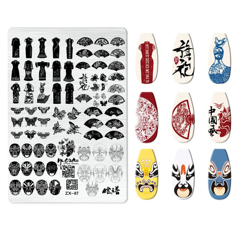Flowers Love Nail Stamping Newspaper Splice Theme Irregular Stamping Plates Letter Nail Art Printing Stencil Tool Big Size Tools