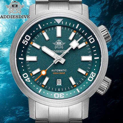 ADDIESDIVE 200M Automatic Dive Watch Men Japanese 8215 Sapphire Stainless Steel Luminous Mechanical Diving Wristwatch BGW9 Hands