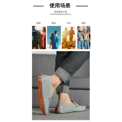 Scarpe Casual da Uomo Estate 2026, Mocassini di Lusso in Vera Pelle, Traspiranti e Comodi per la Guida