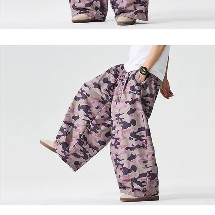 Pantaloni cargo mimetici uomo pantaloni Harem casual oversize da strada uomo pantaloni larghi Harajuku per sport all'aria aperta pantaloni a gamba larga da uomo streetwear