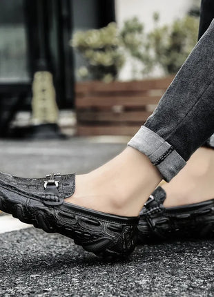 Scarpe Casual da uomo in vera pelle stile coccodrillo mocassini per scarpe comodi da uomo scarpe da uomo Casual Slip on semplici scarpe da guida